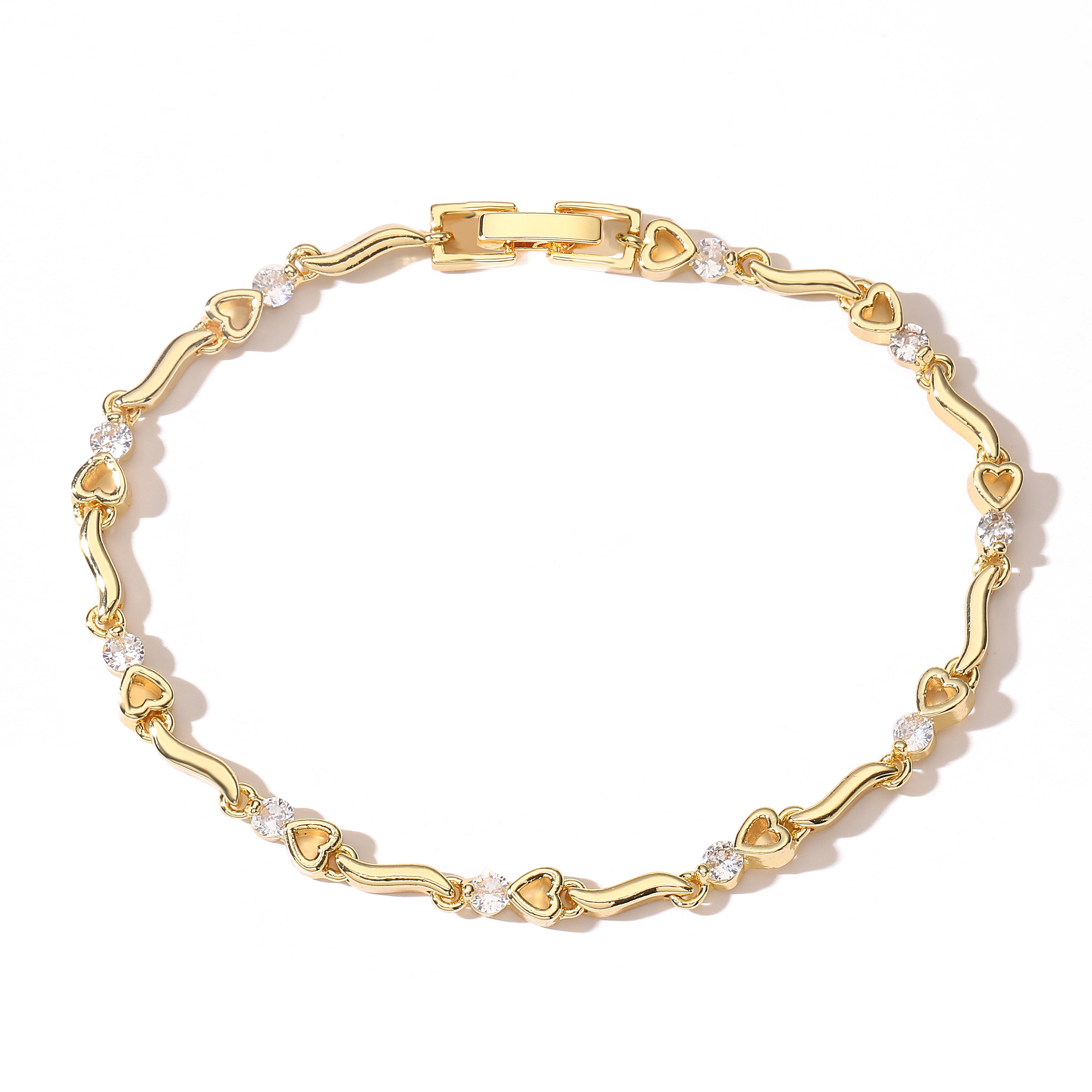 

HECHENG,7 Styles Wrist Chain Slim Delicate Ladies Jewellery Bracelet 18K Gold Plated Brass Bracelet Lobster Clasp Adjustable Other