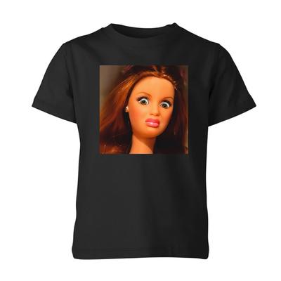 Gruseliges Puppengesicht Meme T-Shirt Lustig Unisex Kinder Jungen Mädchen Grafik T-Shirt Geschenk Oberteil