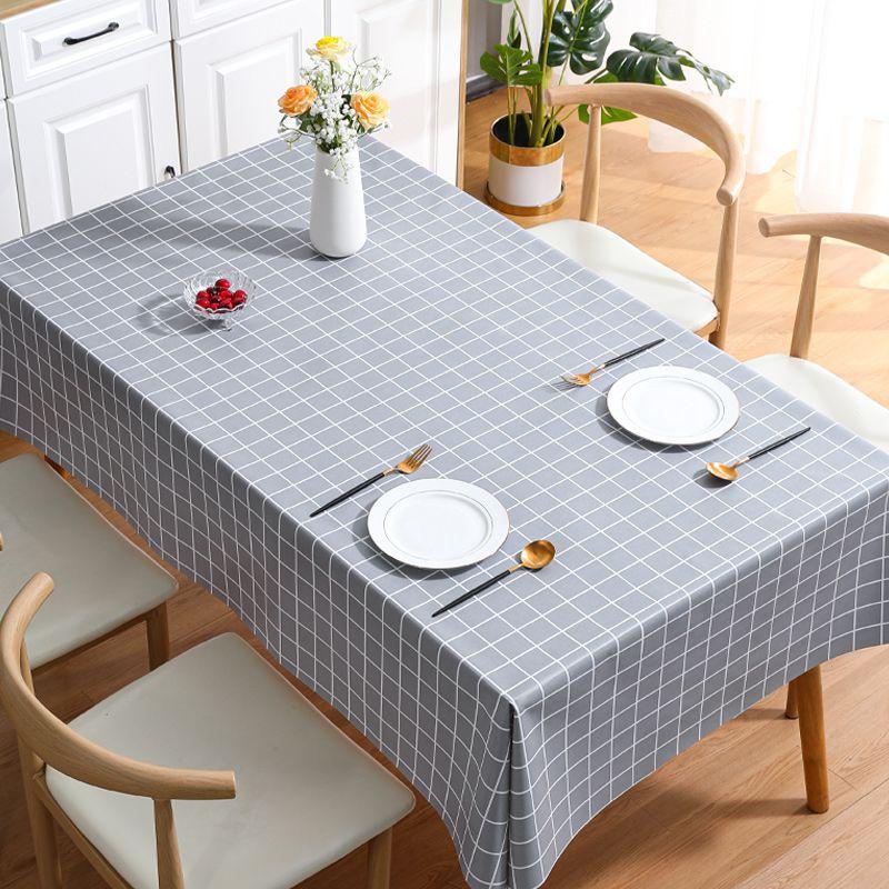 Pastoral Plaid Pvc Tablecloth Waterproof And Oil-Proof Leave-In Rectangular Dining Table Cloth Household Tablecloth Coffee Table Cloth