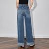 Chuyu Women's Retro Wide-Leg Cuffed Jeans