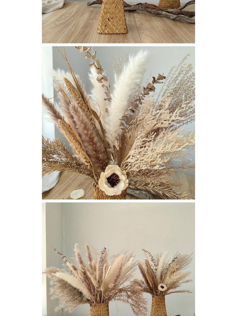 Artistic Retro Reed Dried Flower Bouquet for Home or Store Display