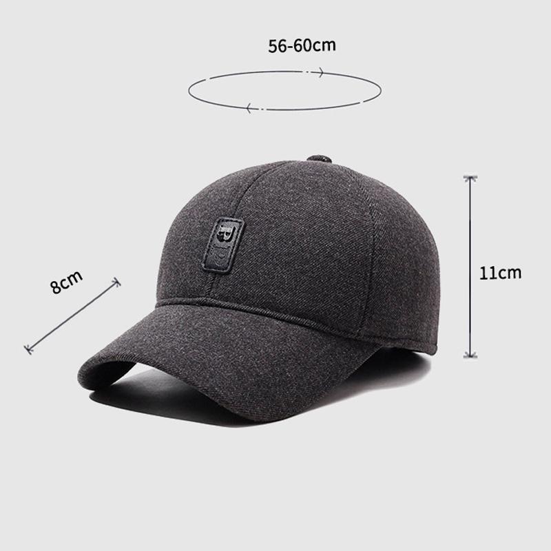 Herren Herbst Winter Baseballmütze Samt Ohrenschutzmütze für Väter mittleren Alters und ältere Väter Warme Mütze