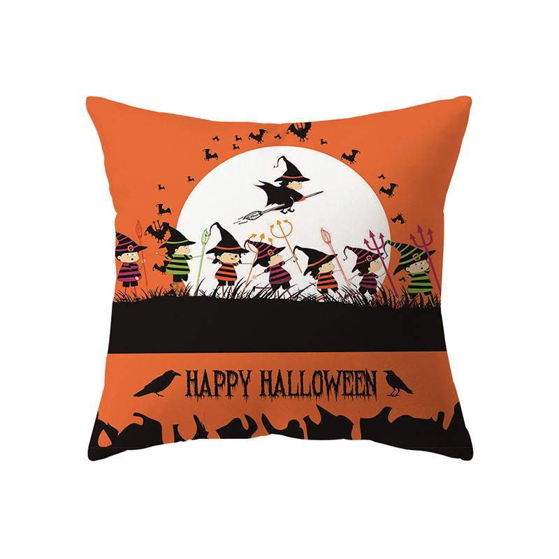 Devil Pumpkin Throw Pillow Cover Halloween Theme Throw Pillow Cover Sofa Chair Bed Cushion Cover Home Decor