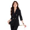 2025 New Style Black Formal Women's Plus Size Blazer Suit for Interviews and Professional Workwear