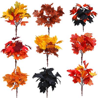 Artificial Maple Leaf Branch For DIY Home Office Autumn Decorations Thanksgiving Festivals Halloween Christmas Decoration