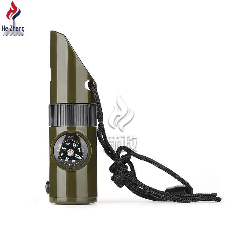 

7-in-1 Survival Whistle with Compass and LED Light
