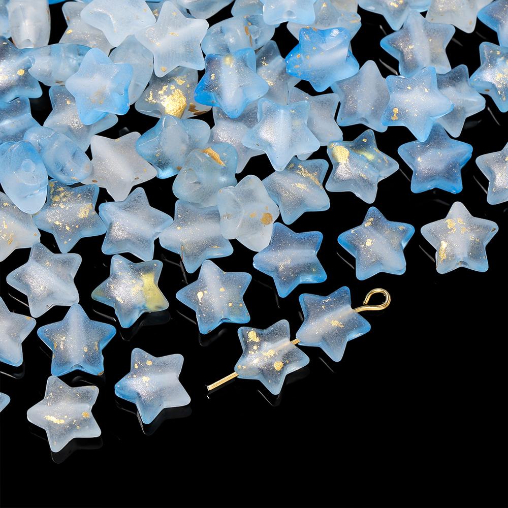 50pcs Acrylic Colorful Beads Star Shaped Spacer Beads for DIY Necklaces Bracelets Keychains Earrings Jewelry Making Accessories