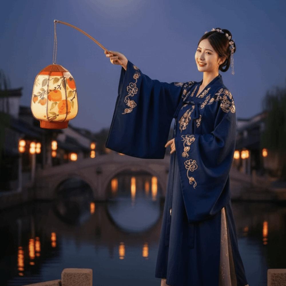 Vintage Lantern Material Kit Luminous Children Holding Lantern Lantern Festival