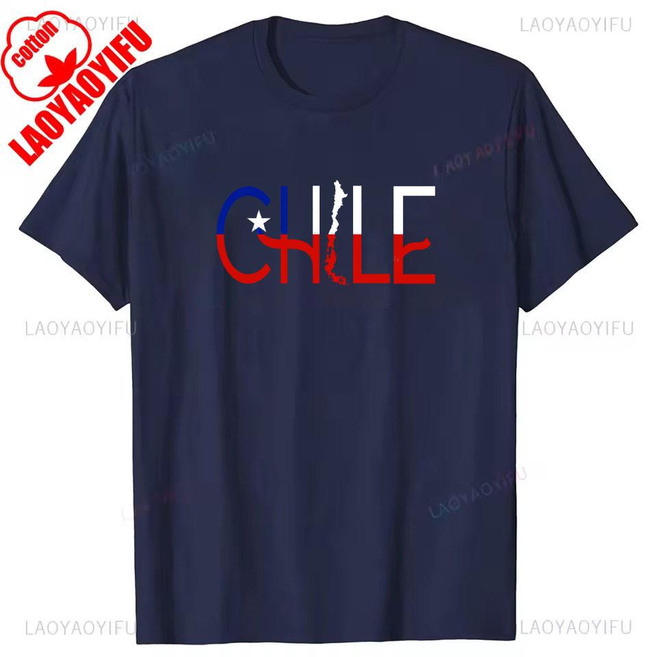 Chile Flagge Stolzer Chilene Aufdruck T-Shirt Herren Damen Baumwolle Humor Streetwear T-Shirt Kurze Ärmel Unisex Locker Kleidung Herren