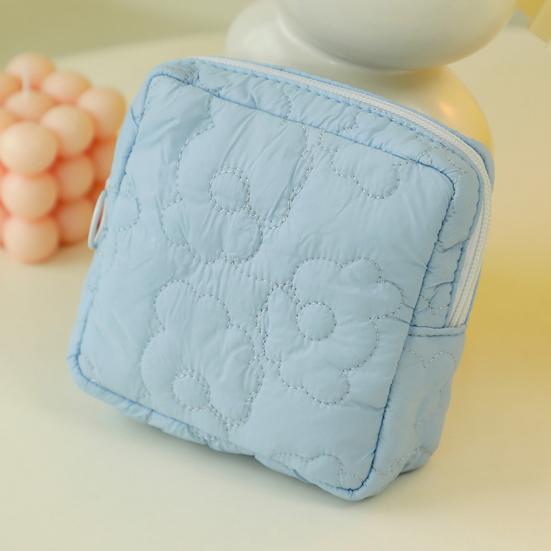 Sanitary Napkin Storage Bag Toiletries Keys Cards Storage Bag Organizer Floral Pattern Zipper Closure Travel Essentials Case