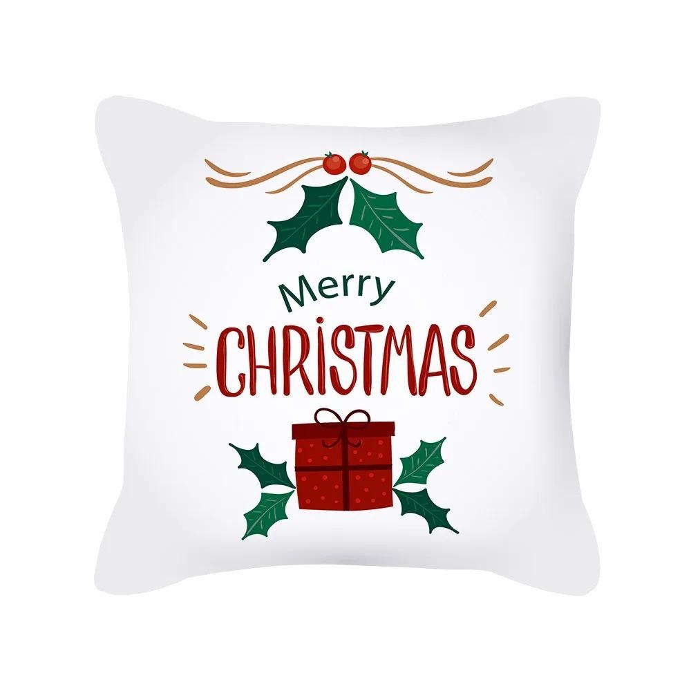 Christmas Theme Cushion Cover Cartoon Elk Living Room Bedroom Decorative Pillow Cover Home Decorative Pillow Cover Sofa Pillow