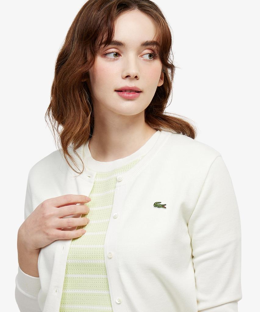 LACOSTE Women'S Scallop Crew Neck Short Sleeve Sweater Af900E-56G Bic