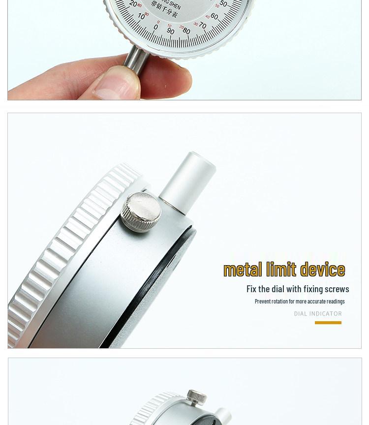 Mechanical Dial Indicator with Strong Magnetic Base, 0-5 Range, 0.001 Precision