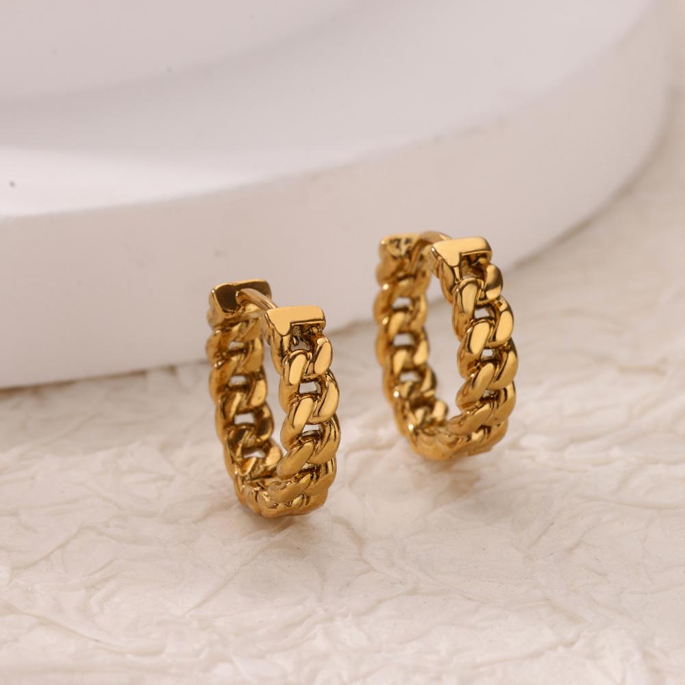 Stainless Steel Chain Earrings For Women Gold Color Geometric Chain Earring Female Fashion Party Wedding Jewelry Gift Bff