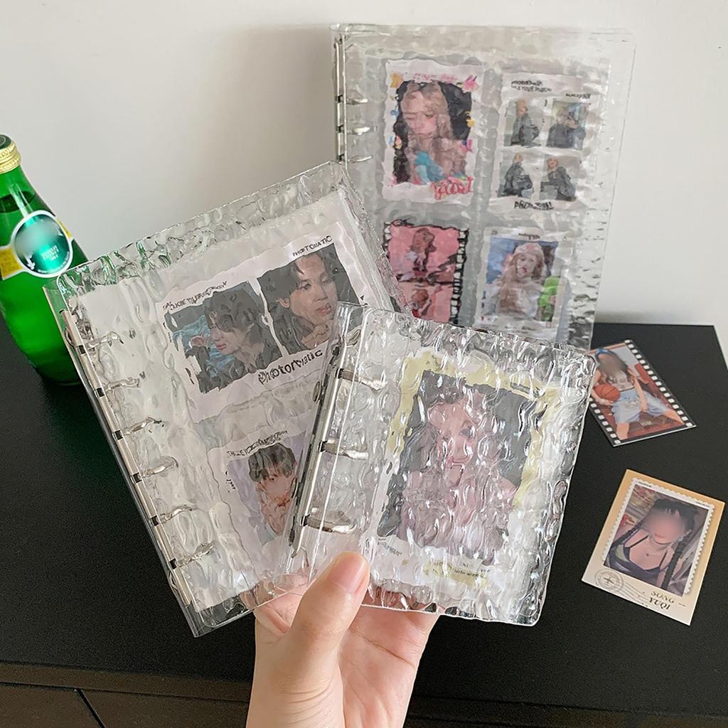 Yemax Large Capacity Card Trading Card Organize Your Sticker Transparent A7 Water Ripple Clear 10 Pocket DIY Memory Album Album, Case, Case,