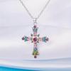 Luxury Rhinestone Crystal Cross Necklace Sweater Chain