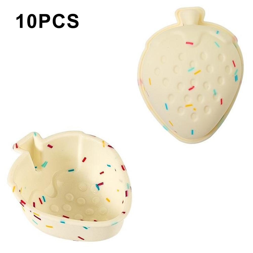 10PCS Silicone Baking Molds DIY Non-Stick Cake Cups Baking Tool (BPA Free, FDA Certified) A