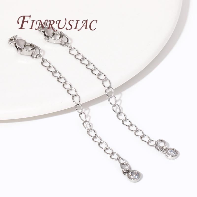 5CM 18K Gold Plated Extension Extended Tail Chains with Lobster Clasps Connectors Findings For Jewelry Making DIY Accessories