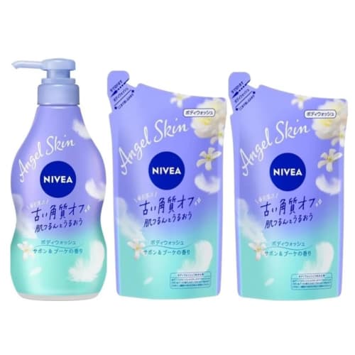 

[Эксклюзивно на Amazon] Kao Nivea Angel Skin Body Wash Savon & Bouquet Scent 480 мл + сменный блок 360 мл, набор из 2 пакетов