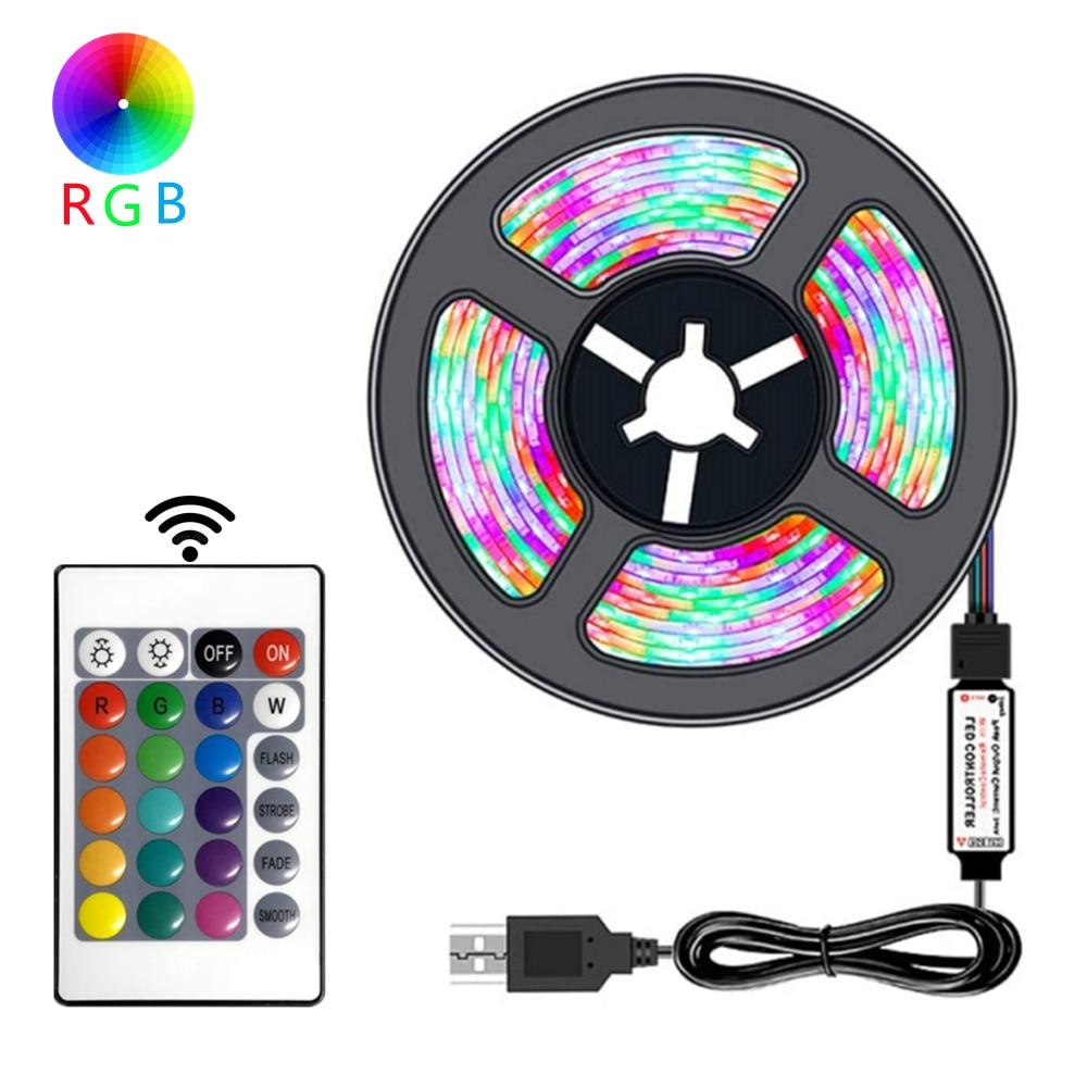 

Светодиодная лента USB 2835 10M/15M/20M RGB с дистанционным управлением, гибкая лента для ламп, подсветка экрана телевизора, диодная лента Various colors&0-5W&10m