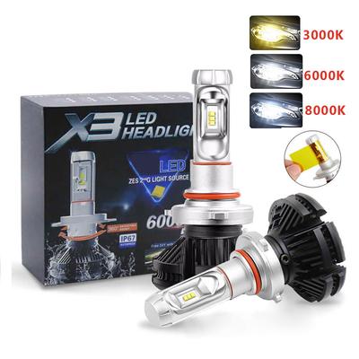 Auto H4 LED svetlomet X3 H7 H11HB3 9005 HB4 9006 50W 10000LM Žiarovka Auto LED 3000K 6000K 8000K Hmlové svetlo 12V