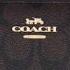 Coach Snap 11 Gold Logo Button Closure Coated Canvas Wallet Women wallet Walnut Black CW789-IMXAQ