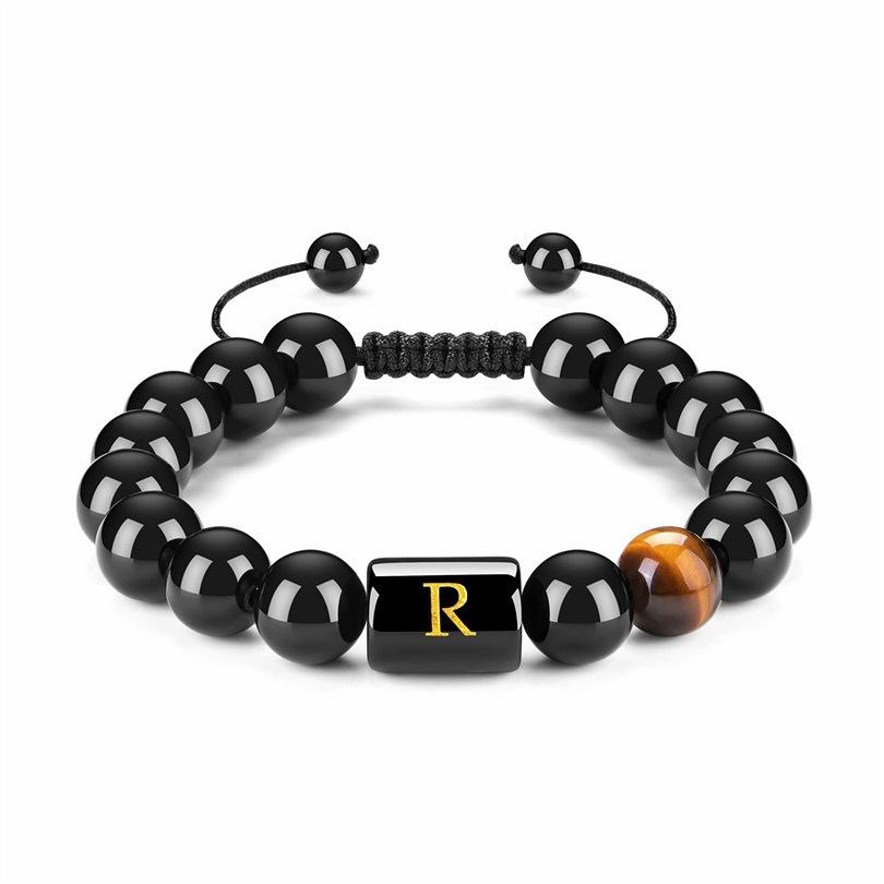 

JYL TS Bracelet A-Z Letter Woven Design Personalizes Luck & Identity R шкіра буйвола