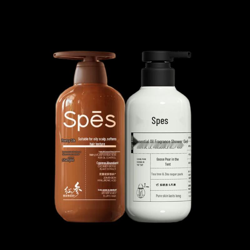 Spes Red Ginseng Oil Control Shampoo & Essential Oil Shower Gel Duo