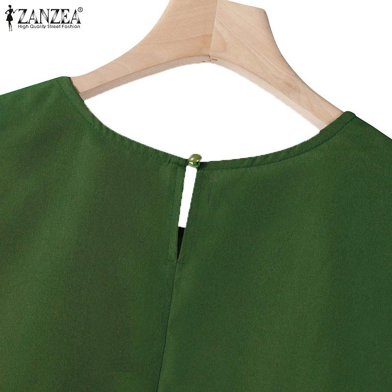 ZANZEA Women Summer Round Neck Sleeveless Vest Pocket Shorts Sets