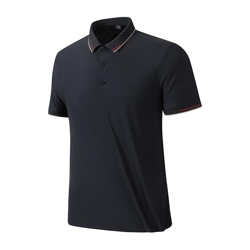 Summer Men's Lapel Short-sleeved Work Clothes T-shirt Ice Silk Quick-drying Business Polo Shirt Group Clothes