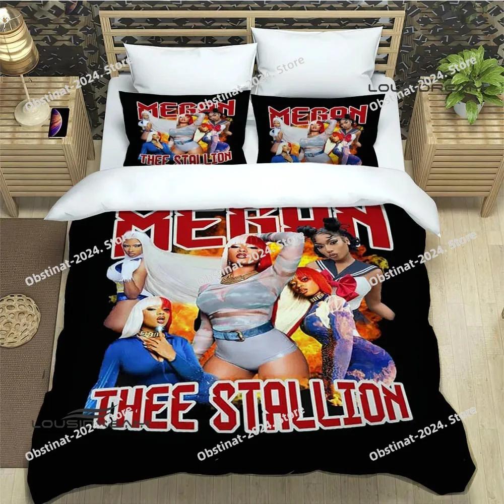 Raper Megan The Stalion Beding Set Printed With Pilowcase Bed Soft Duvet Cover Single Double Quen Super King-Sized Dimensionsd Dimensions Luxury Gift