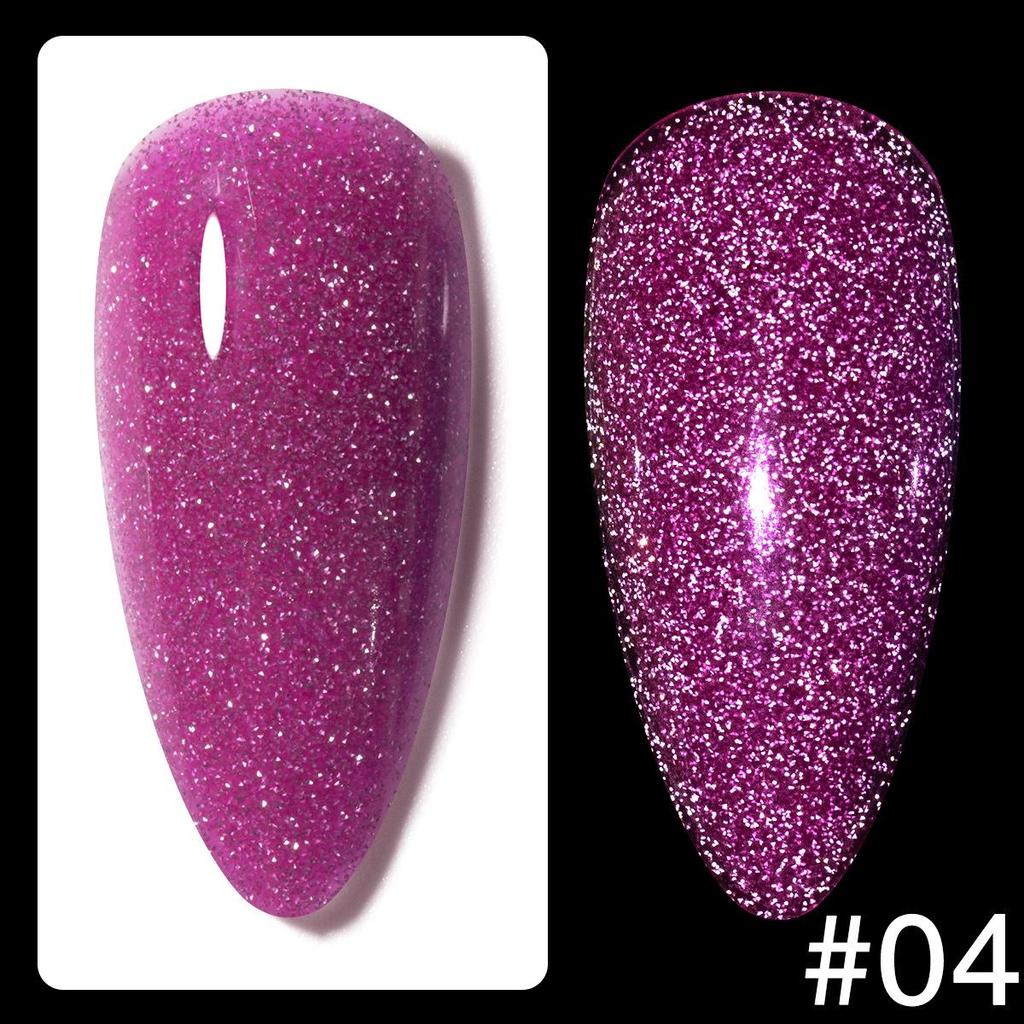 12-Color Fluorescent Glitter Gel Polish for Nail Salons