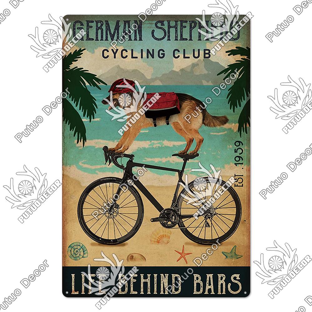 Putuo Decor Funny Cat Vintage Posters Tin Signs Retro Plaque Metal Plate Wall Art Decoration for Home Living Room Pet Shop