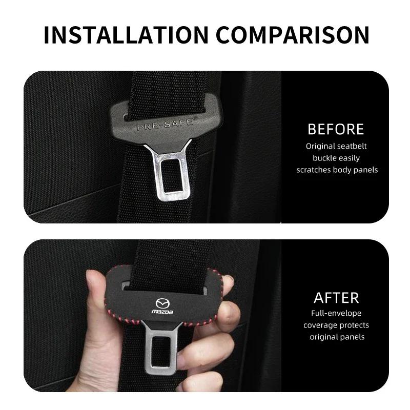 2025 Hot Car Seat Belt Clip Protector Seatbelt Buckle Plug Protective Cover For Mazda 3 6 2 5 Axela Atenza Demio CX3 CX5 MX3 MX5