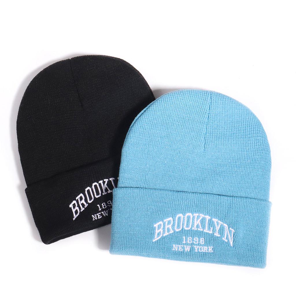 Autumn Winter Knitted Cap With Embroidered Letters And Acrylic For Streetwear And Hiphop Style