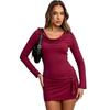 2025 European & American Style Turtleneck High-End Slim Fit Bodycon Dress - Autumn/Winter Long Sleeve Design