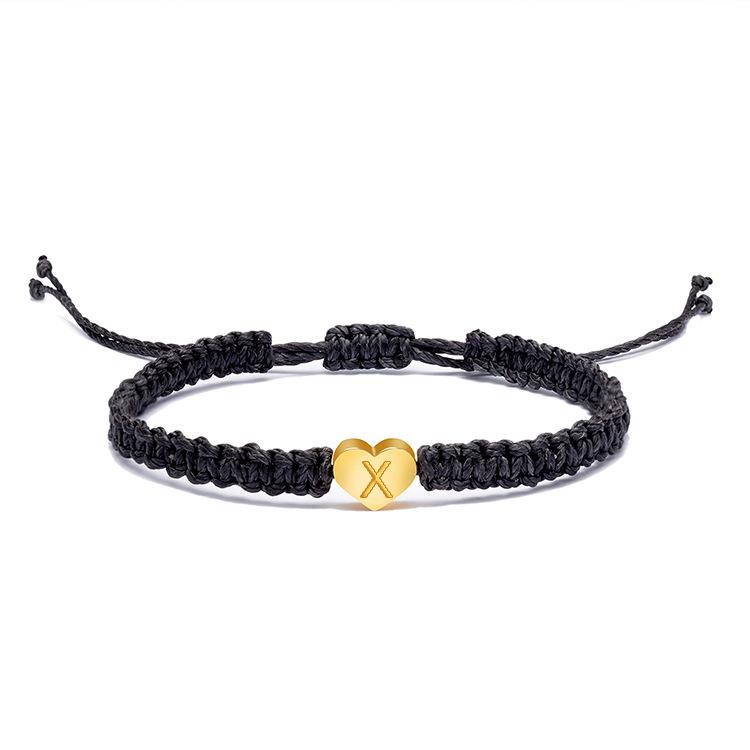 1 Stück Herzarmbänder A-T Anhänger Armband Für Frauen Geschenke Seil Verstellbarer Schmuck Für Teenager Mädchen Freunde Ehefrau Freundin Freund Paar Freunde
