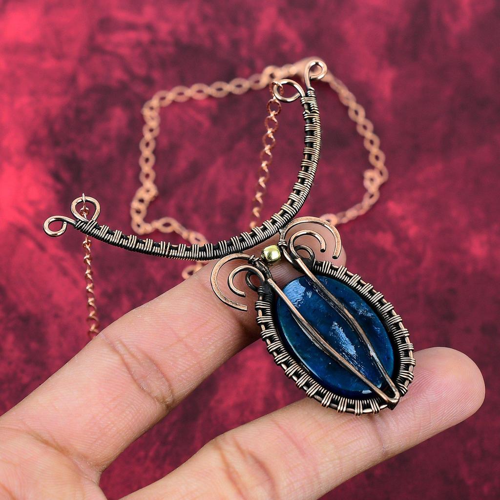 Neon Flash Labradorite Necklace Copper Wire Wrapped Gemstone Necklace Adjustable Chain Necklace Copper Jewelry Handmade Necklace For Gifts