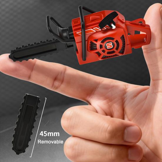 Llavero Cadena de Motosierra Compacta con Cuerda Interactiva para Tirar Juguete de Descompresión Mango Ajustable Cadena de Sierra Desmontable Herramienta Realista