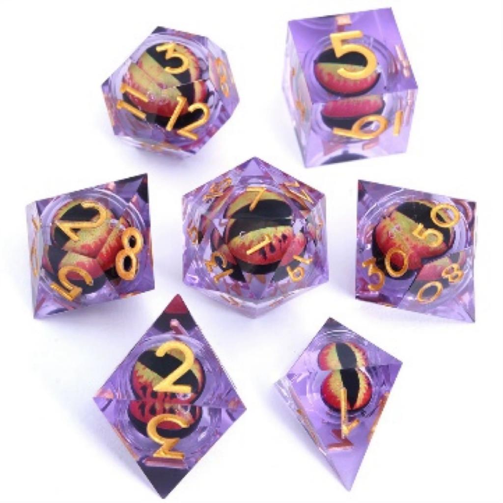 Spitzes Harz Longan Bewegliches Baldur's Gate Würfelset Dungeons & Dragons Brettspiel DND Cthulhu Laufgruppe