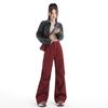 Salopette spessa autunnale e invernale da donna Pantaloni casual autunnali da donna Pantaloni a gamba larga autunnali da donna Pantaloni autunnali con coulisse elastica da donna