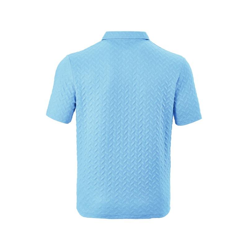 Summer Thin Breathable Sweat Wicking Short Sleeved Loose Casual Solid Color Jacquard Men's Polo Shirts