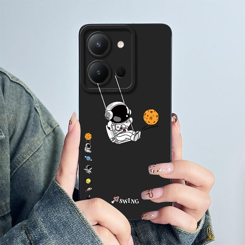 For Vivo Y36 4G Russia Phone Case Cute Astronaut Back Cover Vivo Y 36 Funda Soft Liquid Silicone Camera Protection Bumper Coque