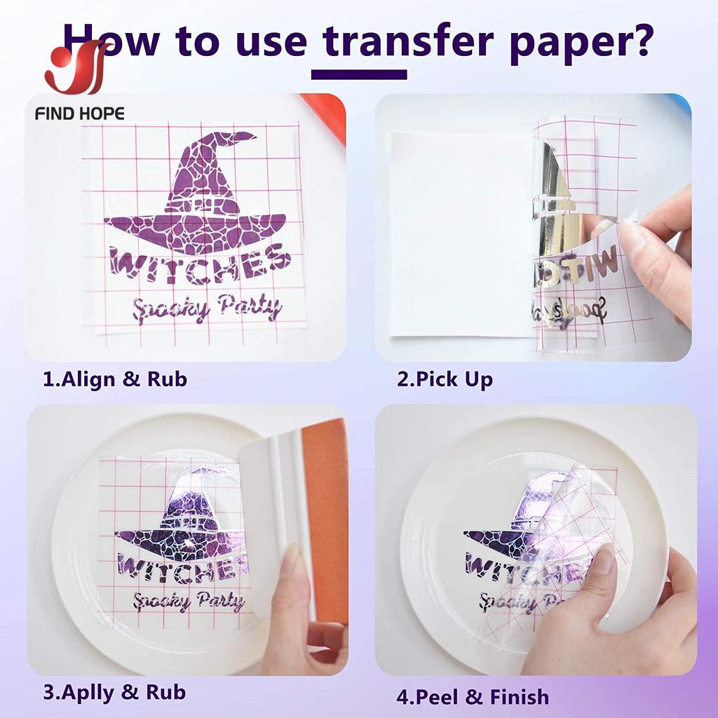 Four-Color Transparent PVC Vinyl Transfer Film with Positioning Grid - Easy To Tear and Transfer