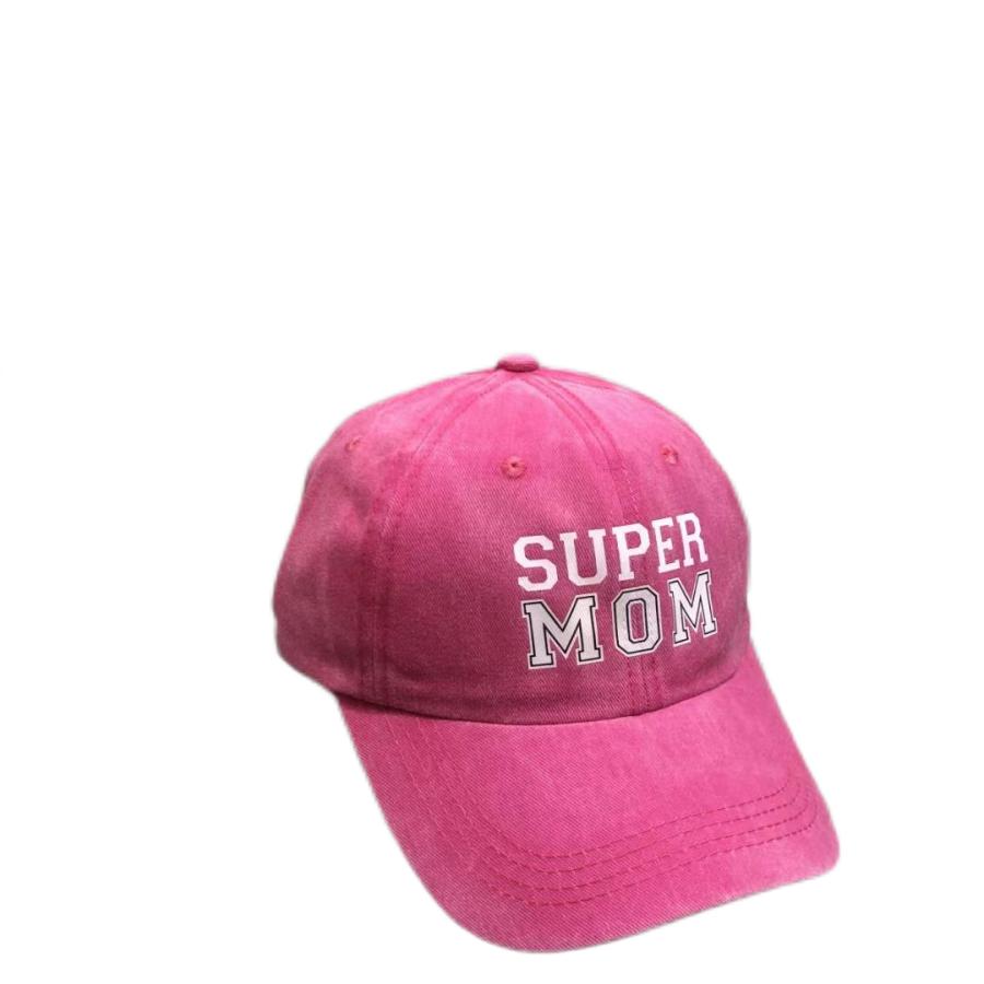 SUPER MOM Letter Embroidery Retro Washed Denim Baseball Cap For Women Mommy Sun Hat Hip Hop Snapback Cap Mother's Day Gift Visor