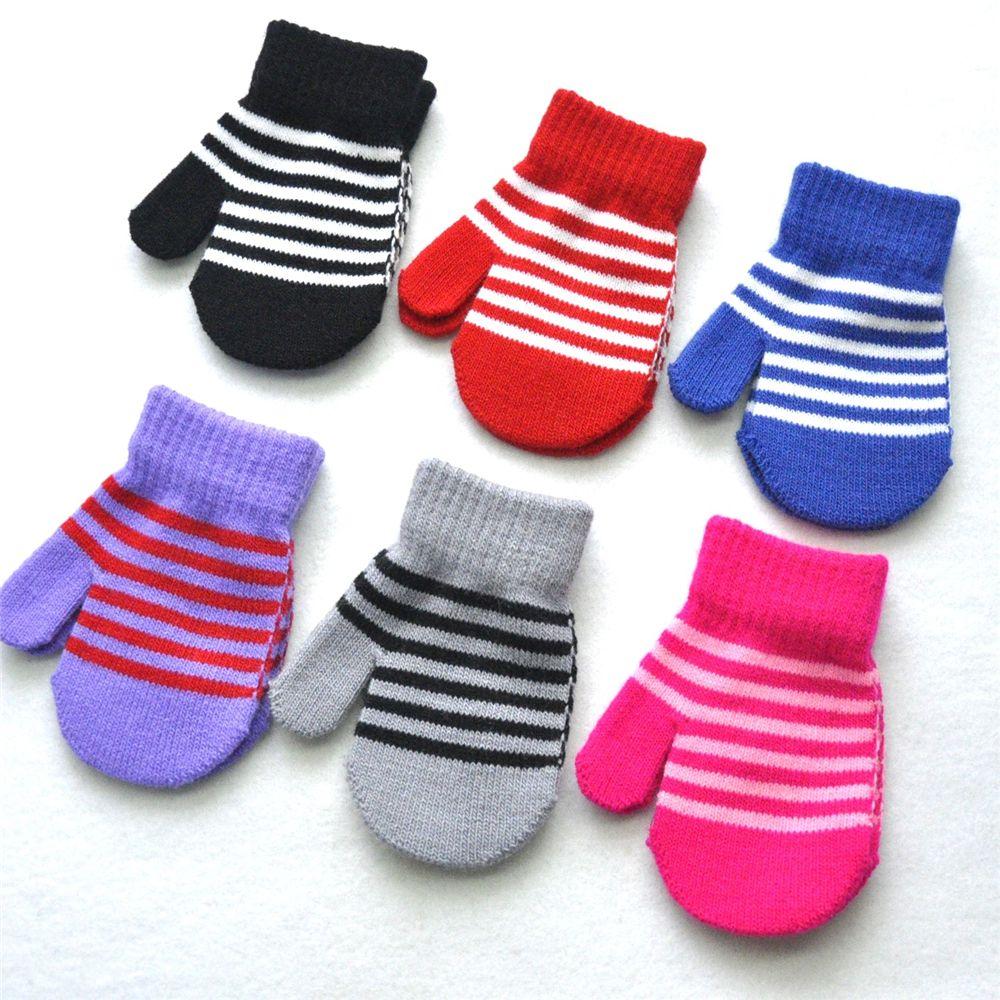 Children Soft Thicken Knitted Mittens Full Finger Gloves Children's Gloves Kids Gloves