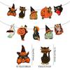 Vintage Halloween Pumpkin Black Cat Witch Owl Hanging Banners Decorations Halloween Trick or Treat Home Wall Party Festival Room