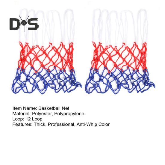2 Pcs Basketball Net Replacement Thick Professional Basketball Net Heavy Duty Anti Whip Color Net Fits Standard Indoor or Outdoor Rims