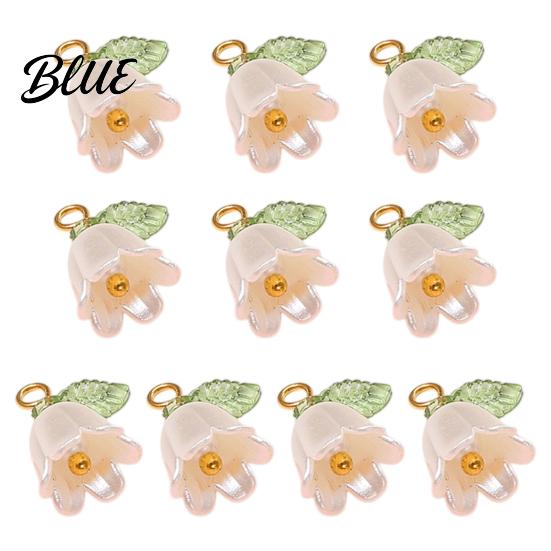 Three-dimensional Flower Charm 10Pcs DIY Pendant Three-Dimensional Simulation Texture Resin