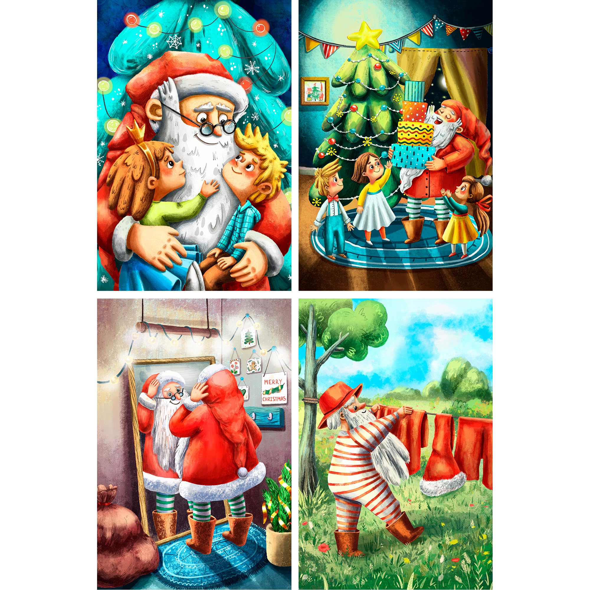 

MISITU Micro Piece Jigsaw Puzzle, 150 Pieces, Puzzle with Postcard, Landscape, Painting, Christmas, Santa Claus, Gift, Birthday, Stylish Interior,